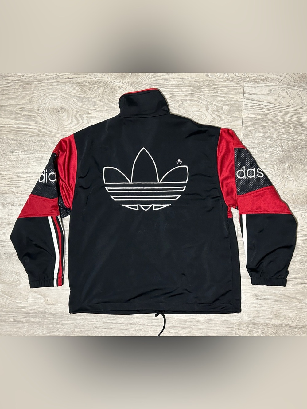 Vintage Y2K 2000s adidas Men’s Black, White & Red Colorblock Track Jacket - Picture 2 of 4